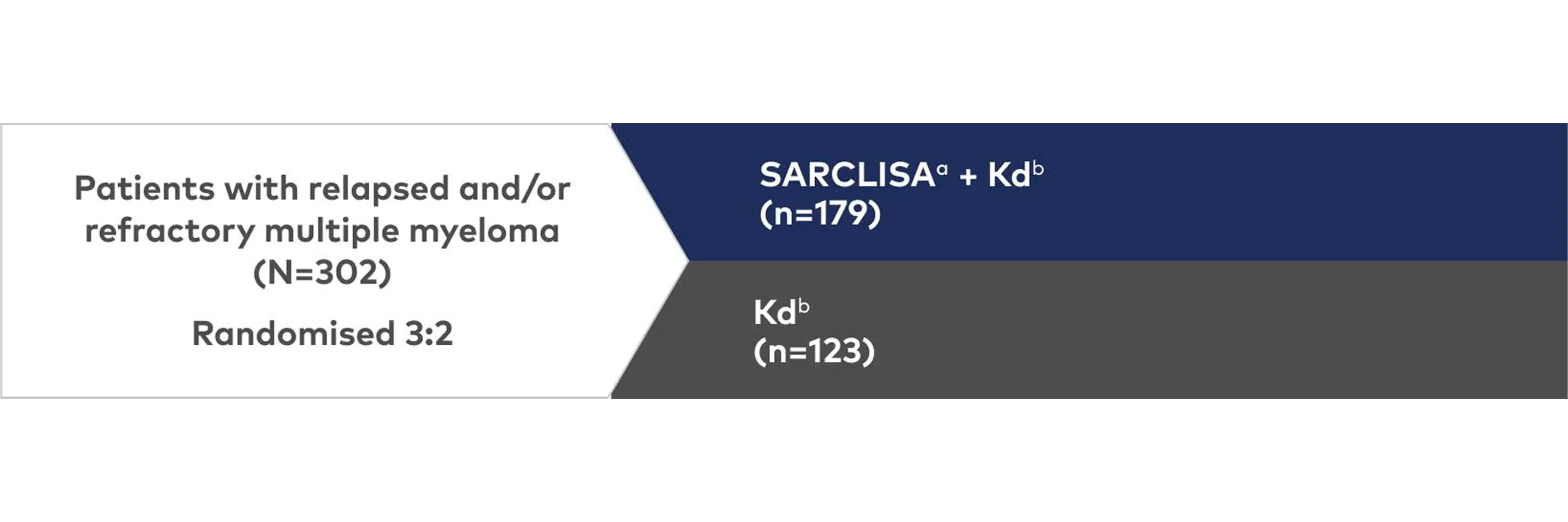 SARCLISA + Kd was evaluated in 302 Patients in a Phase 3, Multicentre, Multinational, Randomised, Open-label Study.