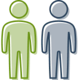 Icon indicating adult male and female