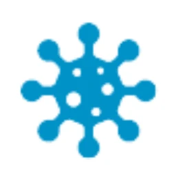 Blue color flu virus icon