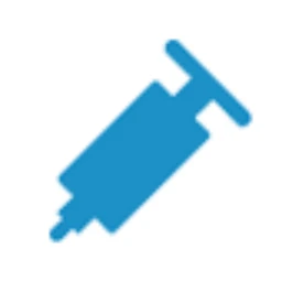 Blue color syringe icon