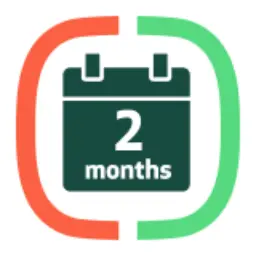 Calendar icon showing a duration of 2 months