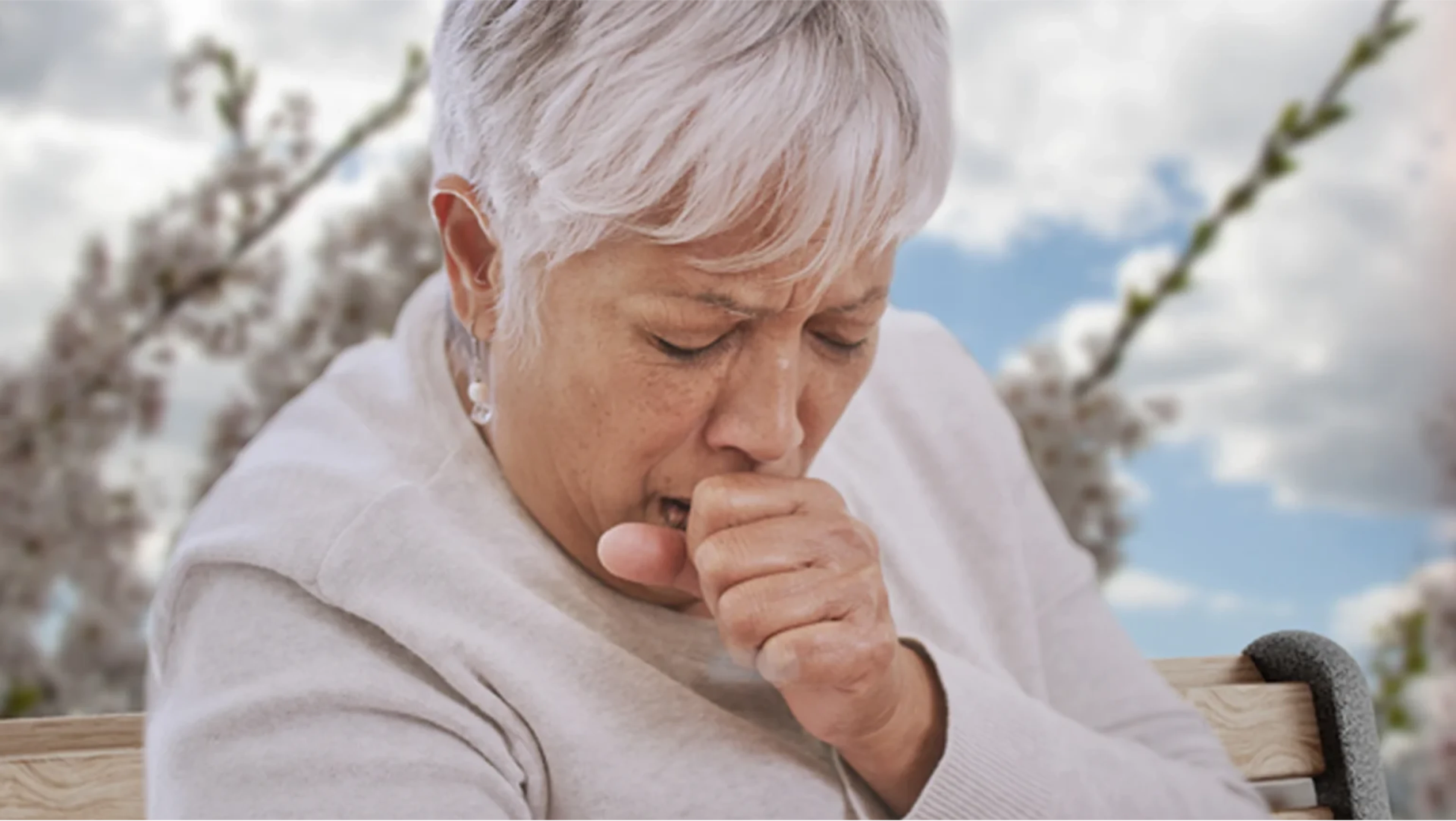 woman coughing - Quality of Life COPD