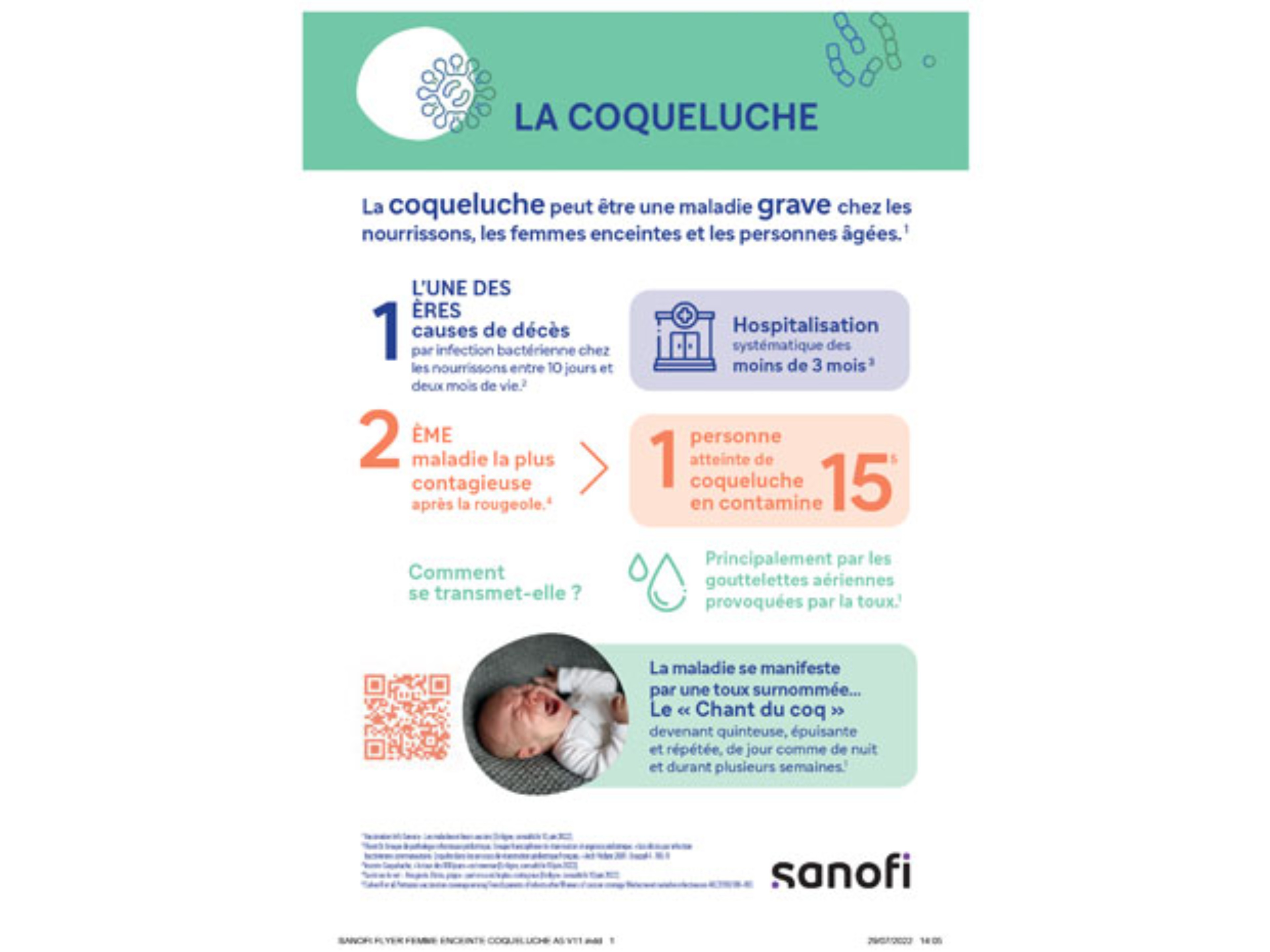 La Coqueluche peut être une maladie grave chez les nourrissons, les femmes enceintes et les personnes âgées.