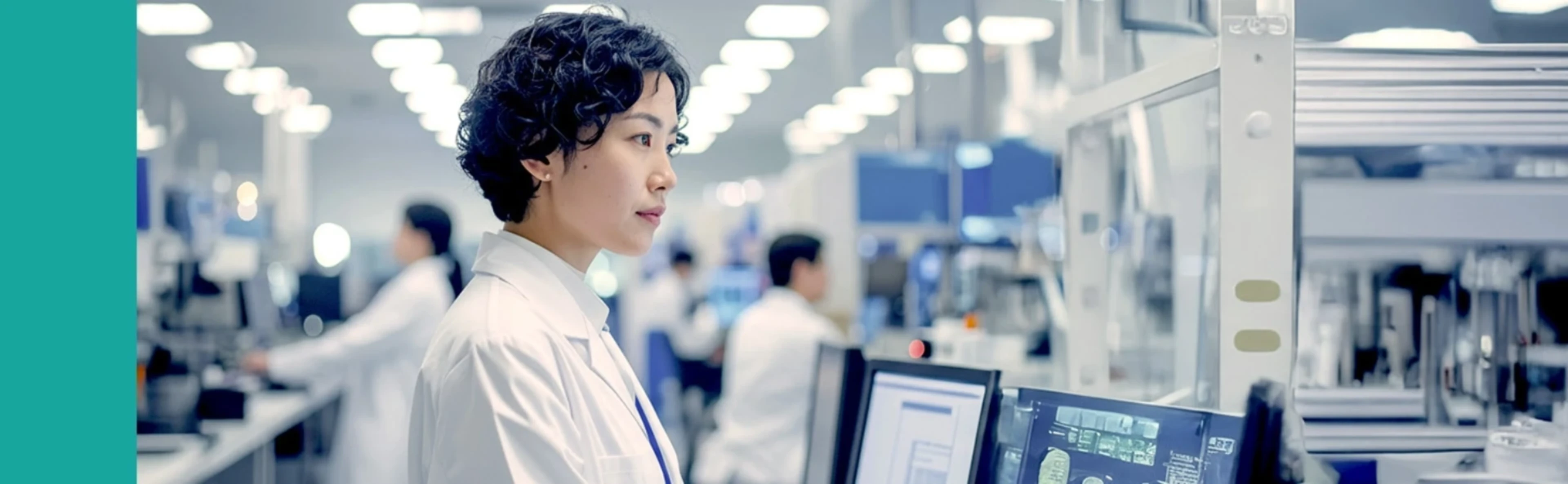 Eine Ärztin beschäftigt sich in einem Labor mit  ITP Therapien und Behandlungen