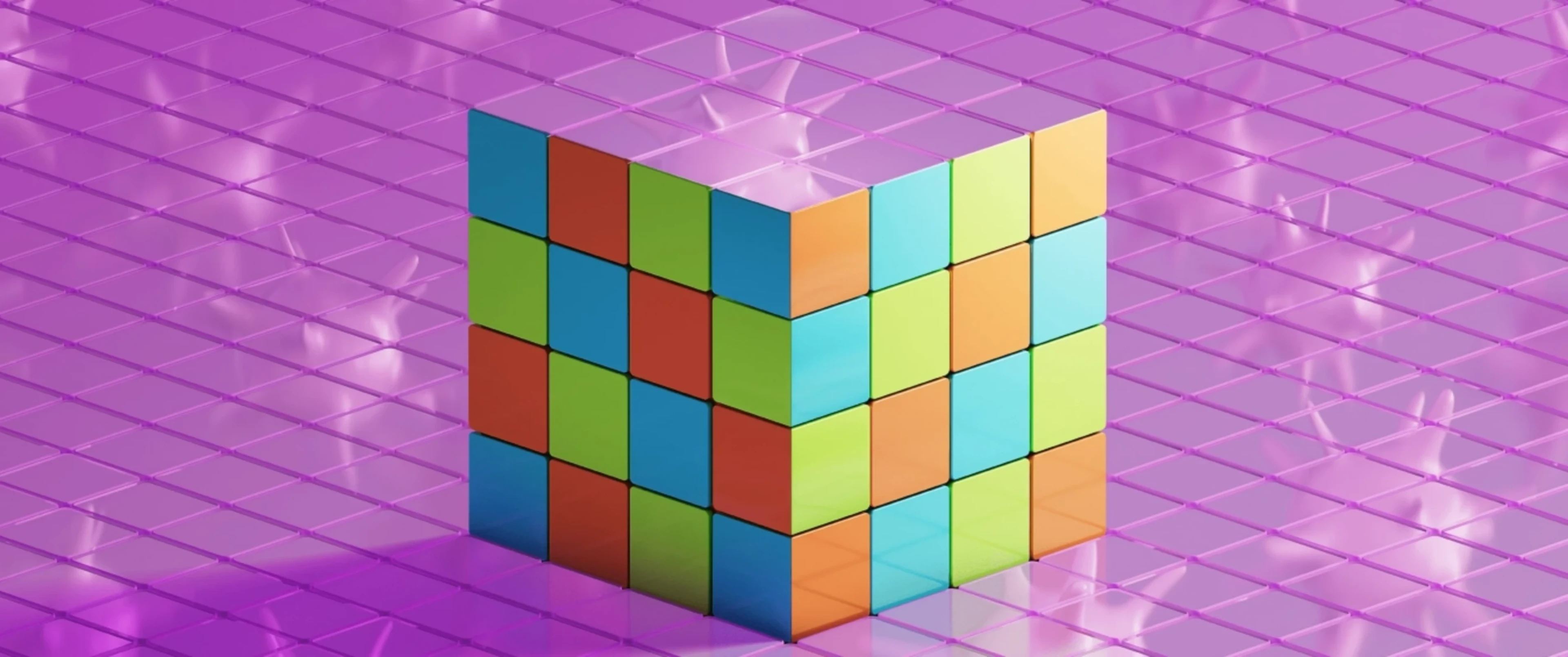 Ein Rubik's Cube mit Viren im Hintergrund symbolisiert die unterschiedlichen Dimensionen der ITP