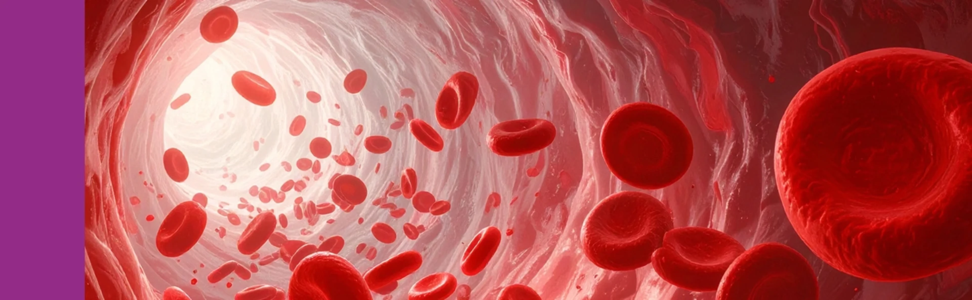 Rote Blutkörperchen wandern durch eine Ader als Symbol für die Ursachen der Immunthrombozytopenie