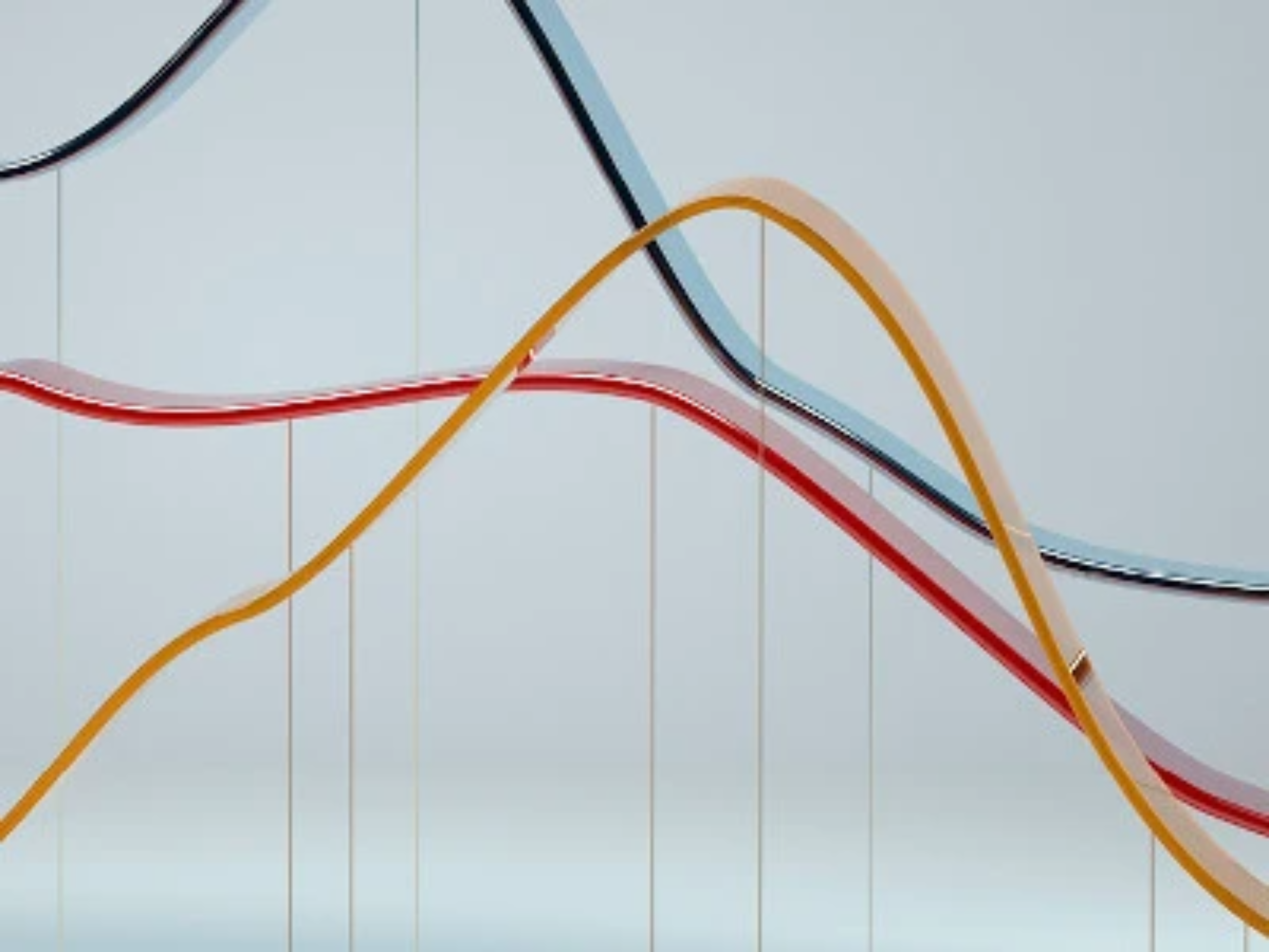  Ein Bild mit gebogenen Linien symbolisiert den Krankheitsverlauf von Morbus Gaucher