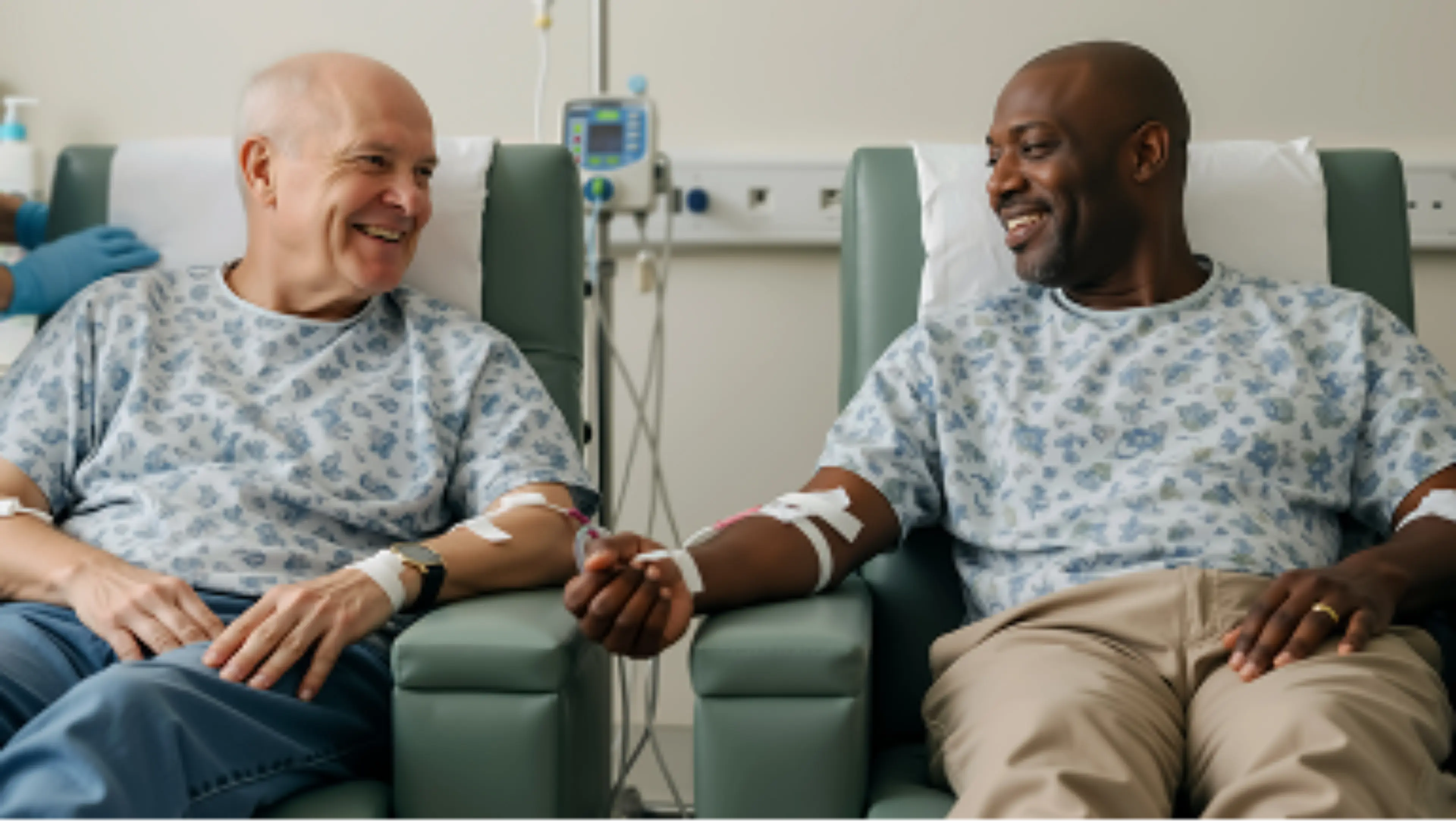 Zwei Männer mit Multiplem Myelom mit unterschiedlichen Therapiebedürfnissen