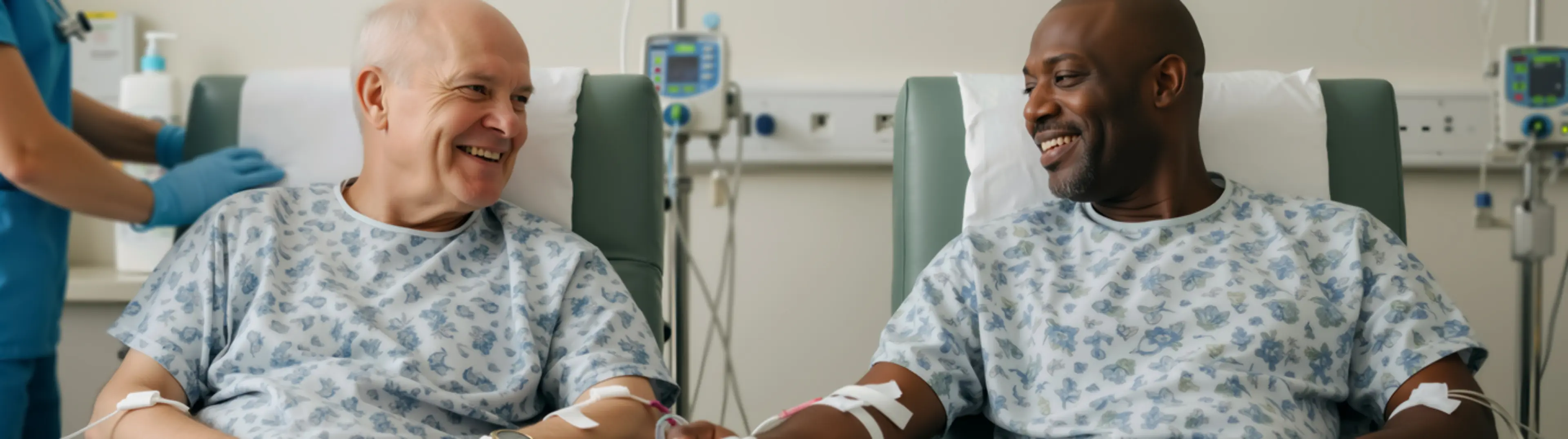 Zwei Männer mit Multiplem Myelom mit unterschiedlichen Therapiebedürfnissen