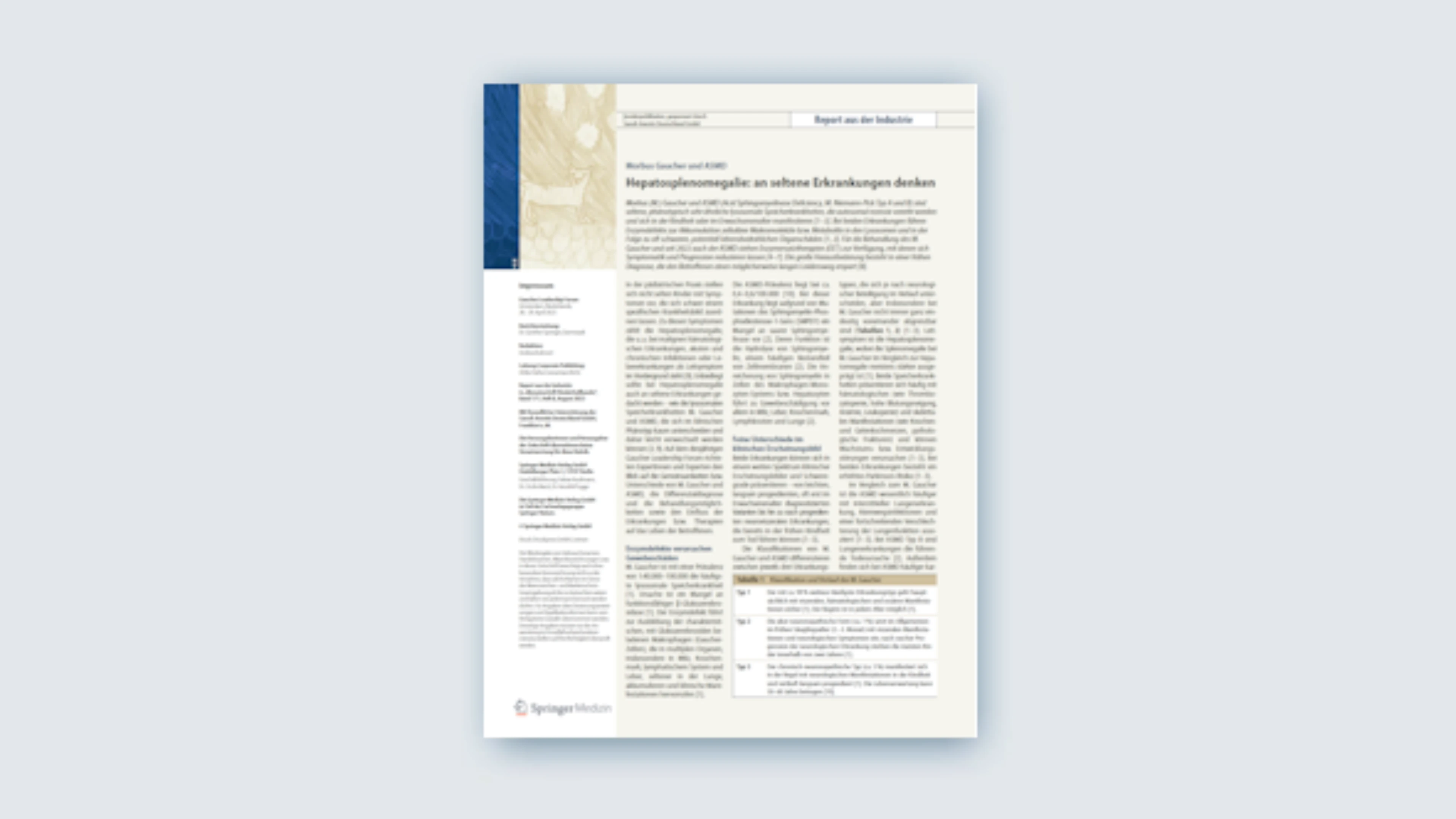 Sonderpublikation Monatsschrift Kinderheilkunde - Hepatosplenomegalie: an seltene Erkrankungen denken