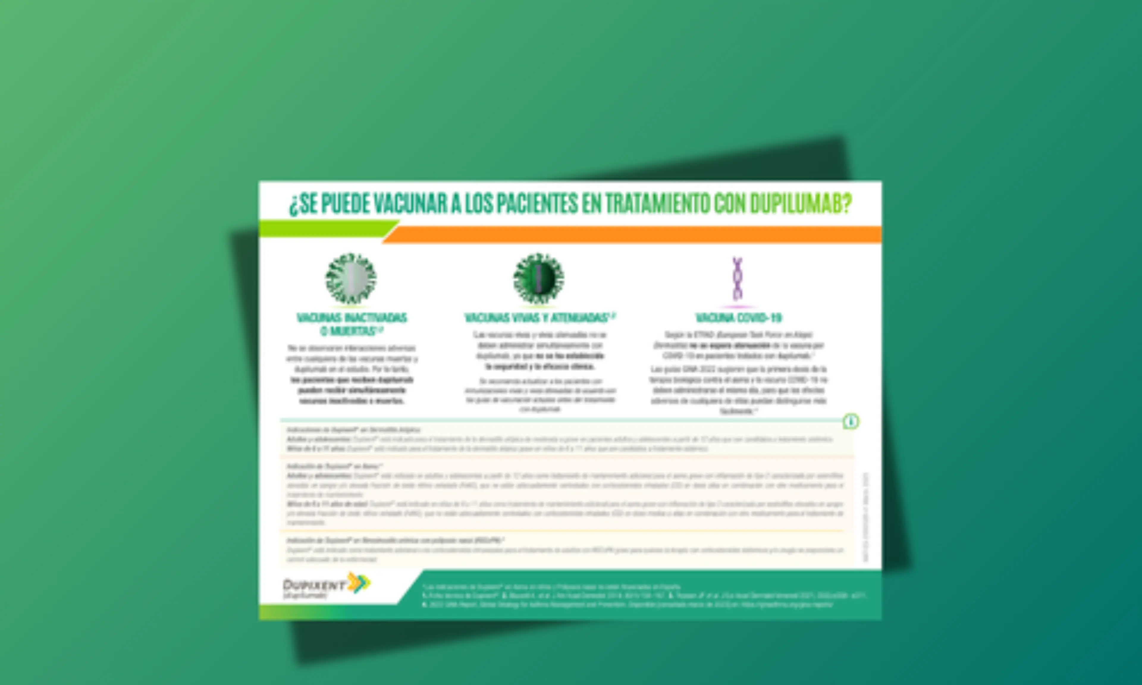 Infografía sobre vacunación de pacientes en tratamiento con dupilumab