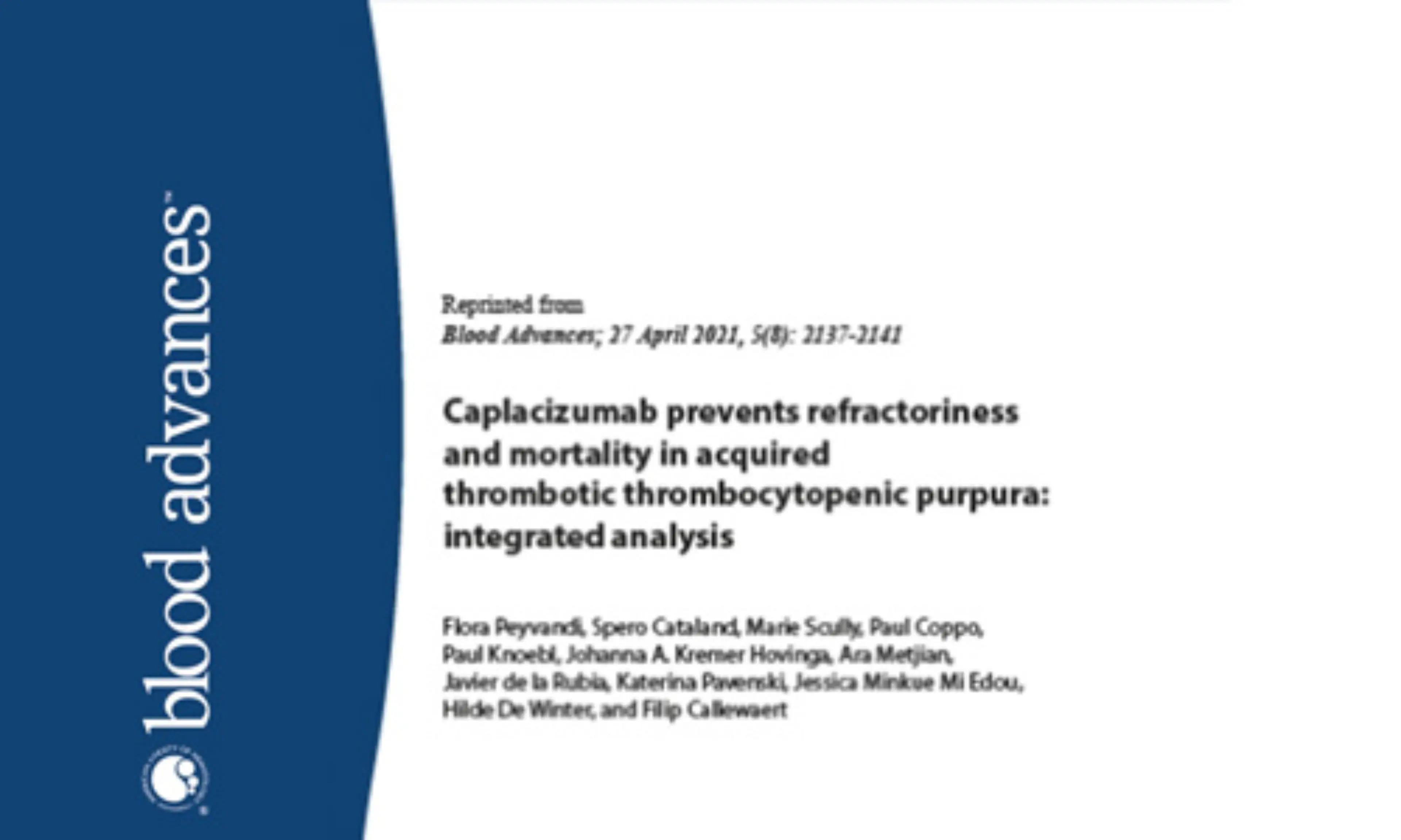 Caplacizumab previene la refractariedad y la mortalidad en la PTTa
