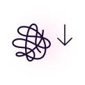 AAT protein icon with a downward arrow representing lower levels