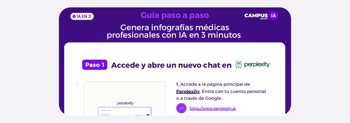Imagen de la guía paso a paso del caso de uso generación de infografías medicas profesionales ia