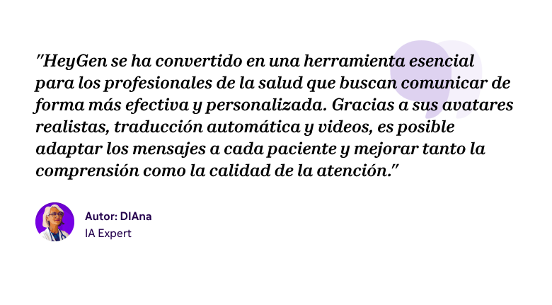 Entrecomillado de DIAna sobre HeyGen IA