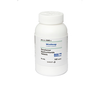 Winthrop Sevelamer Hydrochloride Tablets 800 mg product image.