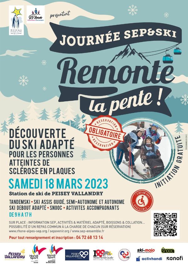 Découverte du ski adapté pour les personnes atteintes de Slérose en Plaques.