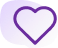Icon of a heart with light purple background.