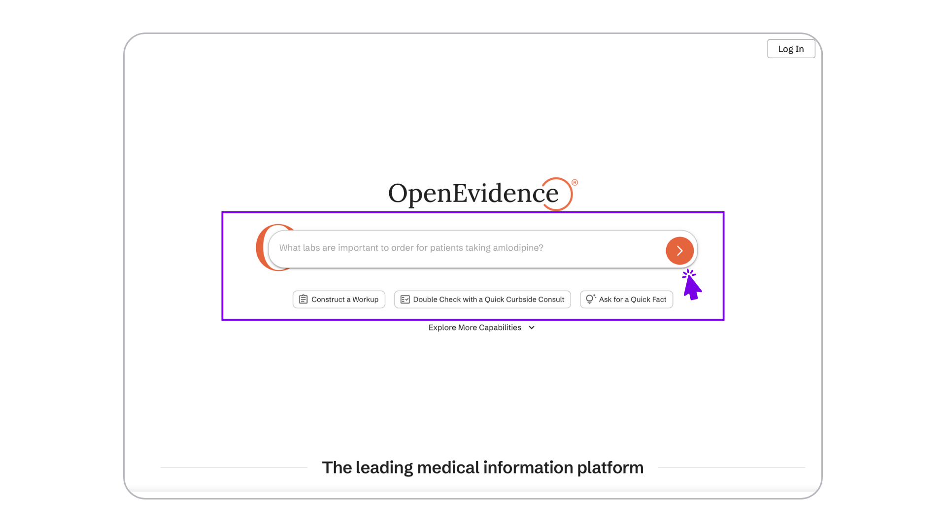 Imagen de la IA de Open Evidence en medicina