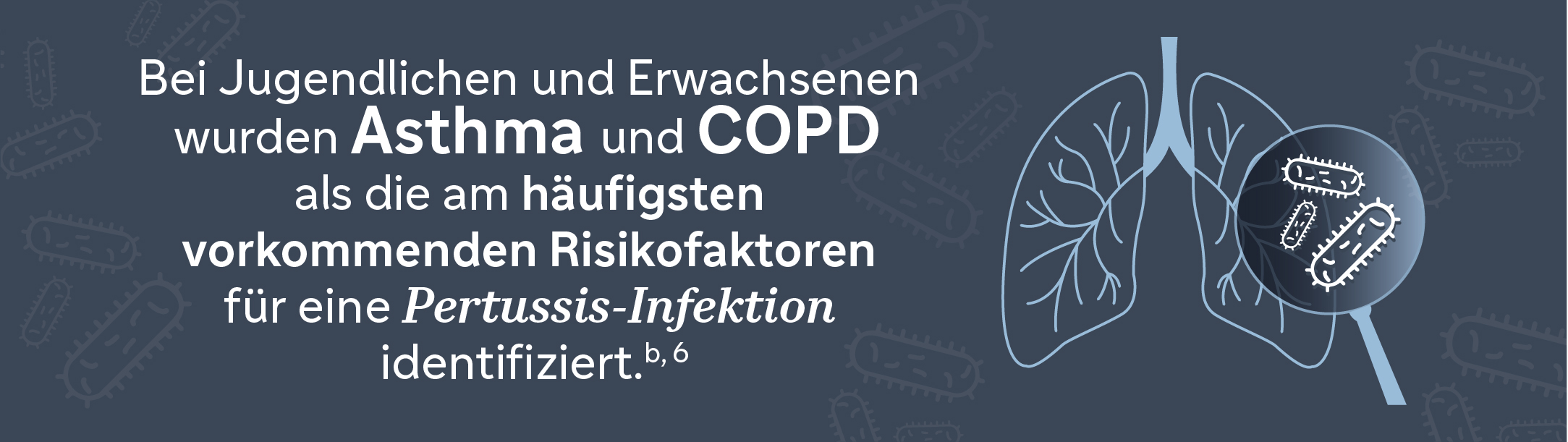 Bei Jugendlichen und Erwachsenen wurden Asthma und COPD als die am häufigsten vorkommenden Risikofaktoren für eine Pertussis-Infektion identifiziert.