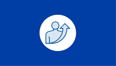 Illustration of a person with an arrow pointing up