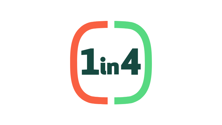 1 in 4 icon