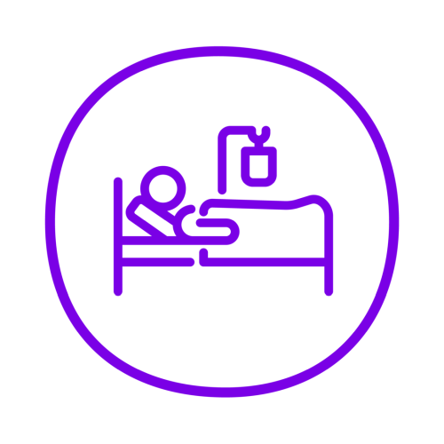 Schematische Darstellung eines Pflegebettes