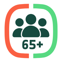 65 plus age group icon