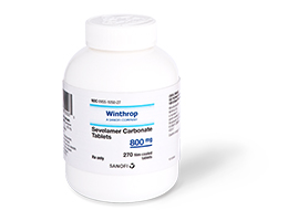 Winthrop Sevelamer Carbonate Tablets 800 mg product image.