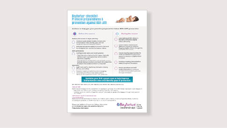 Beyfortus® (nirsevimab-alip) protocol checklist for nurses thumbnail