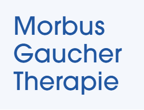 Blauber Schriftzug mit "Morbus Gaucher Therapie"