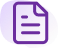 Icon of a document with lines with light purple background.
