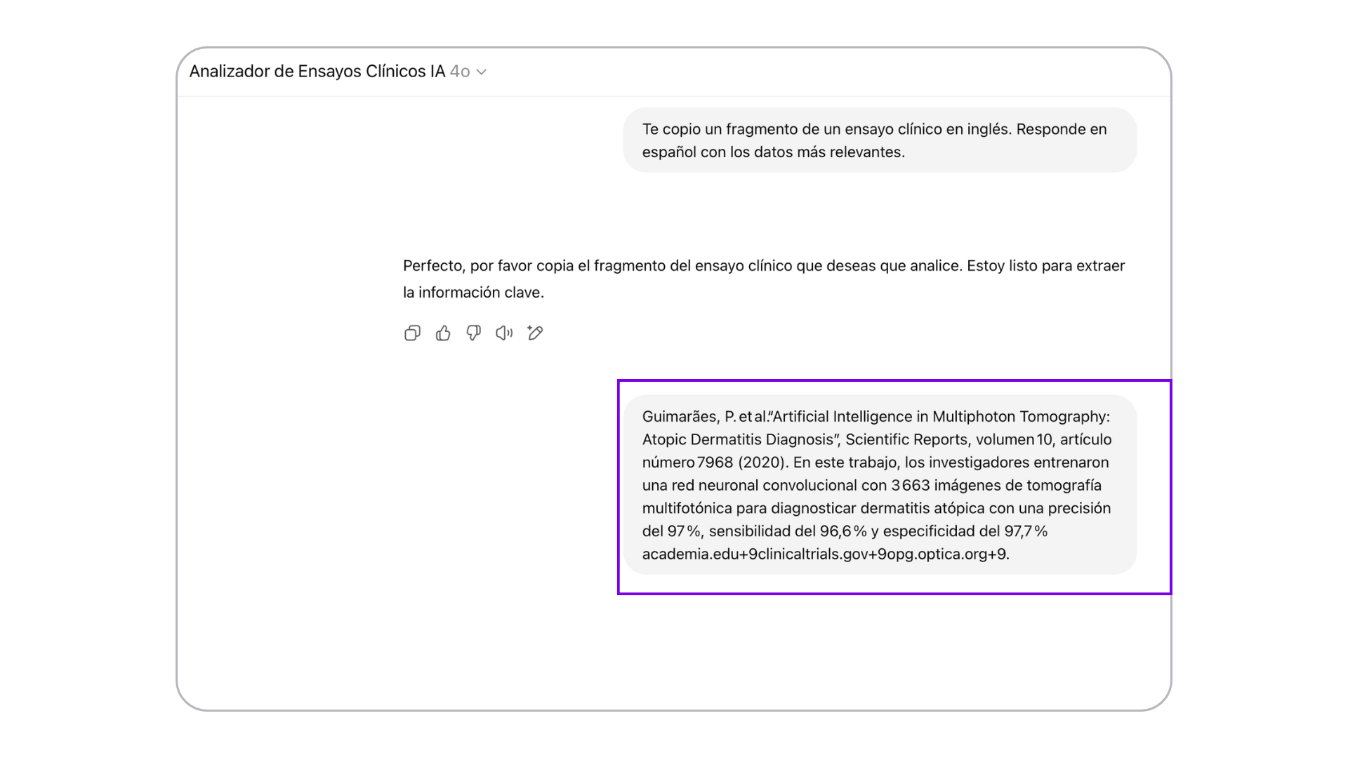 analizador ensayos clinicos ia
