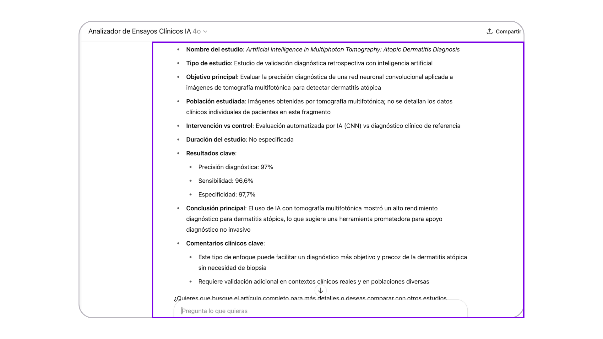 10-2 analizador ensayos clinicos ia