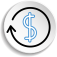 Icon of a dollar sign with a circular arrow.
