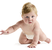 A crawling baby