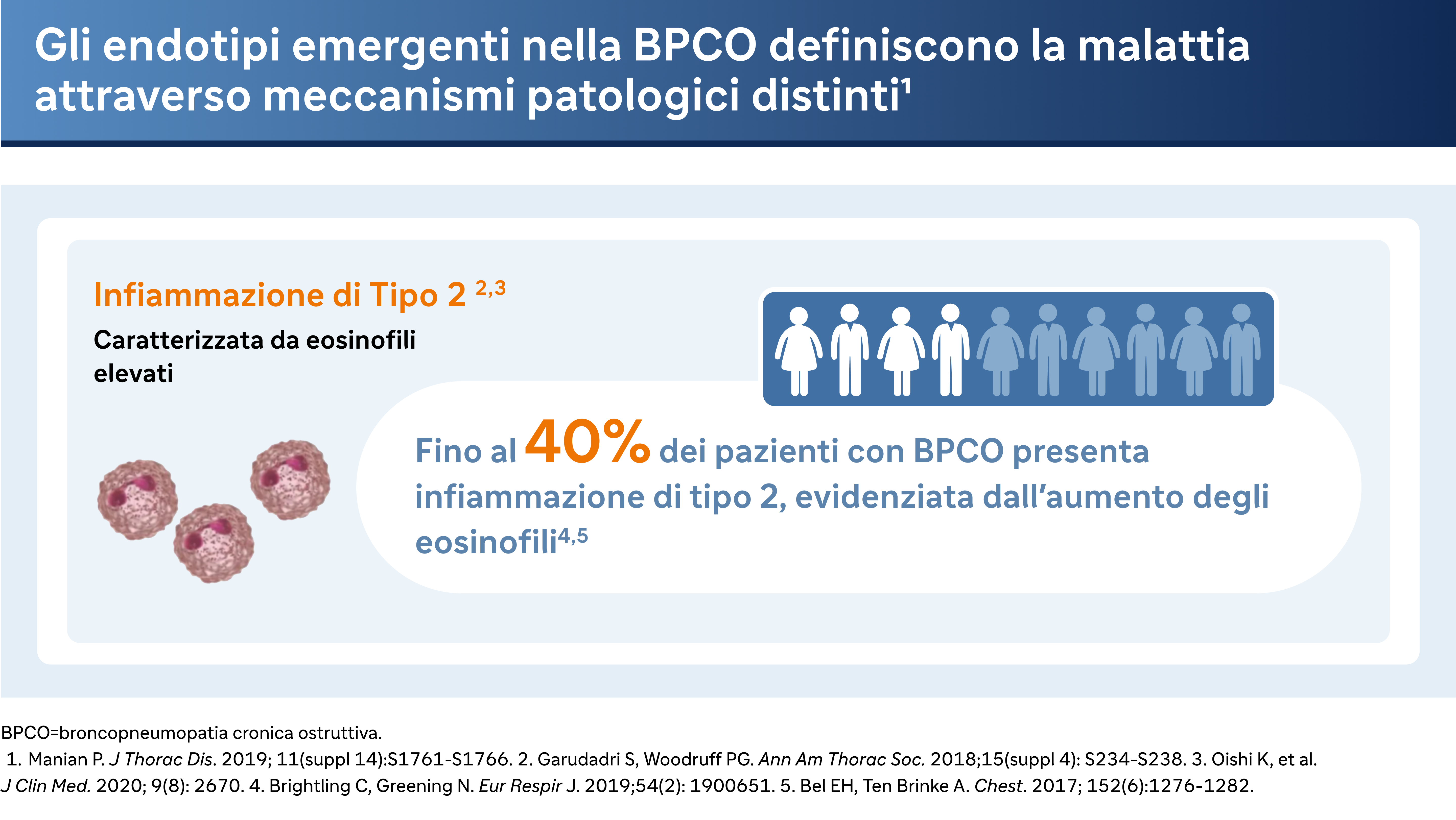 Gli endotipi emergenti nella BPCO definiscono la malattia attraverso meccanismi patologici distinti
