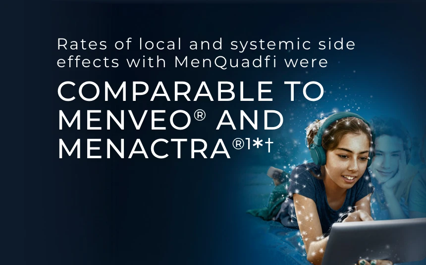 Close-up of a teenager with headphones using a tablet, with peers in the background