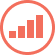 A bar graph icon in a guava circle.