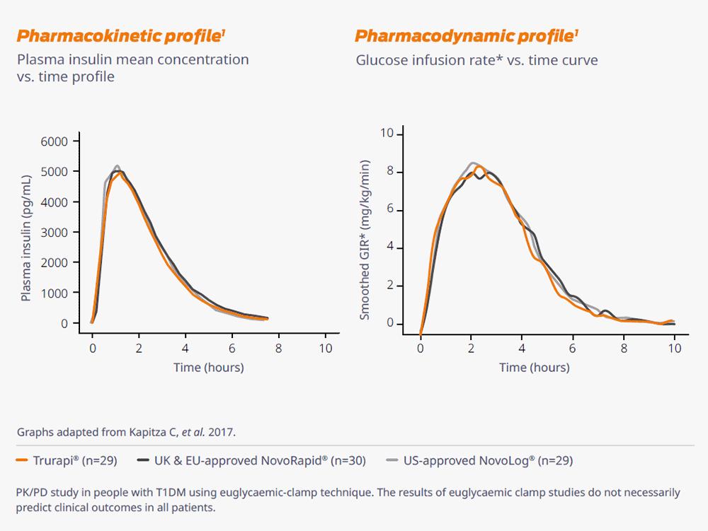 Similar PK/PD profile in adults with T1DM chart