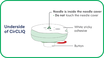 Diagram of underside of CirCLIQ.