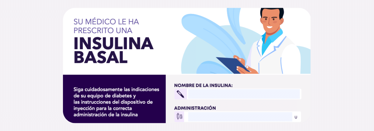 Formulario para indicar al paciente cómo debe realizar el ajuste de dosis de la insulina basal prescrita, en formato pdf