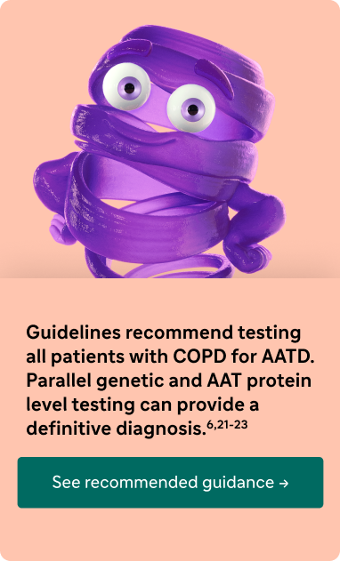 Clickable image to learn more about testing for AATD