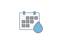 Icon of calendar and blood drop.