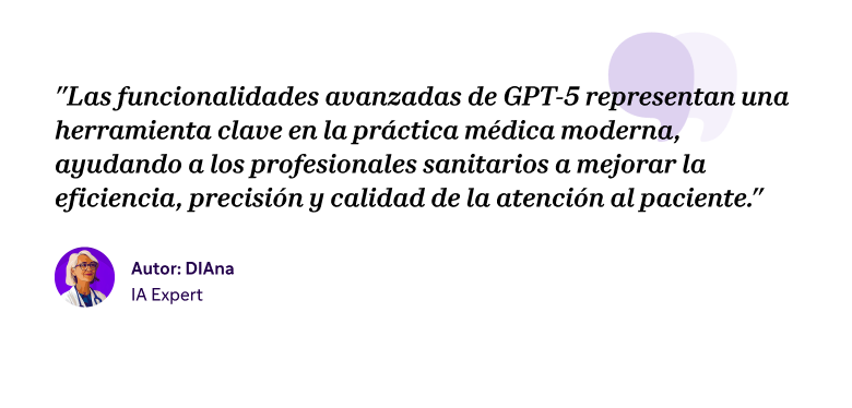 Quote resumen top 5 funcionalidades del modelo IA GPT 5 de ChatGPT